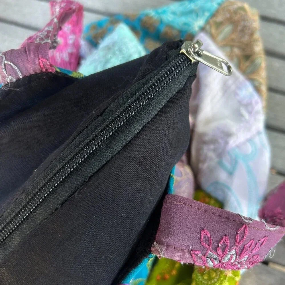 Greater Good Boho Hippie Embroidered Patchwork Cloth Hobo Shoulder Bag